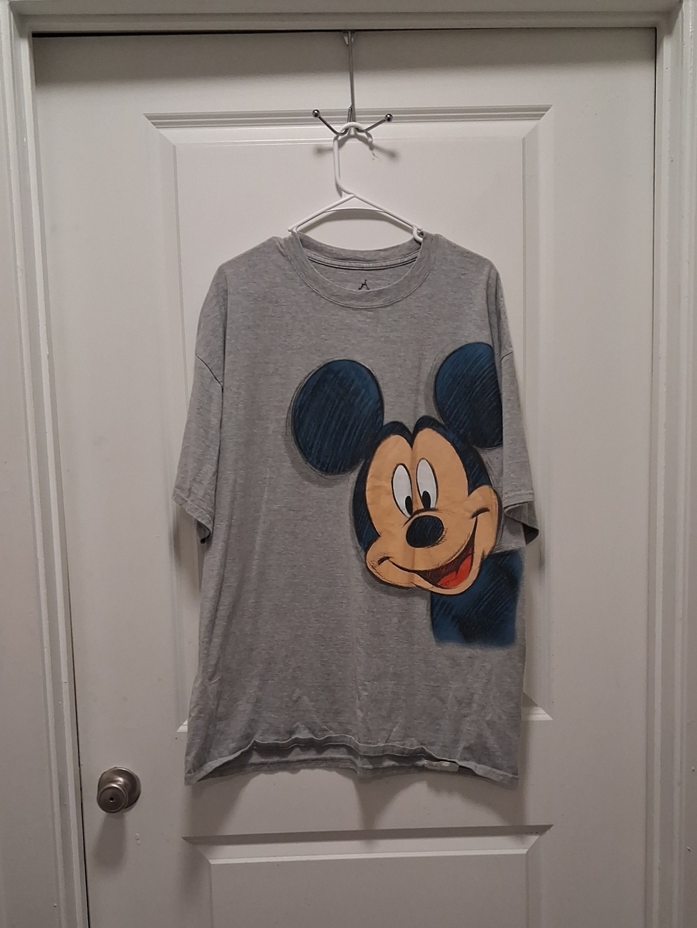 Gray Mickey Mouse Graphic Mens T-Shirt